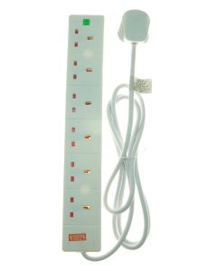Powermaster 6 Gang 2 Mtr Surge Protection Extension Lead