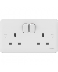 LWM 2 gang 13A switched socket outlet
