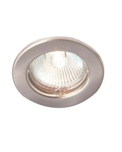 "RIDA 50W GU10 pressed steel downlight, IP20, 60mm, Brushed chrome, dimmable"