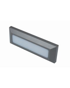 TWILIGHT 3W LED rectangular wall light, IP65, Grey, 3000K
