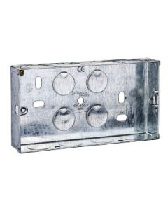 Exclusive Metal clad - 2 gangs flush galvanised steel mounting box - 25 mm