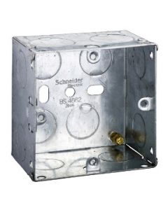Exclusive Metal clad - 1 gang flush galvanised steel mounting box - 47 mm