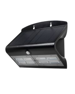 SOL 6.8W Solar LED Wall light with PIR IP65 Black 4000K