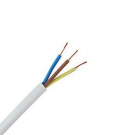 3 Core 1.5mm. Heat Resistant White Flexible Cable. Brown, Blue, Earth
