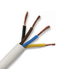 3 Core 2.5mm. Heat Resistant White Flexible Cable. Brown, Blue, Earth