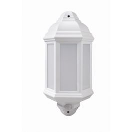 KERRY 7W LED half lantern with PIR, IP44, White, 4000K