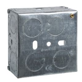 Exclusive Metal clad - 1 gang flush galvanised steel mounting box - 35 mm