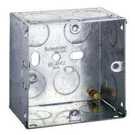 Exclusive Metal clad - 1 gang flush galvanised steel mounting box - 47 mm