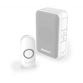Wireless portable doorbell with push button - White